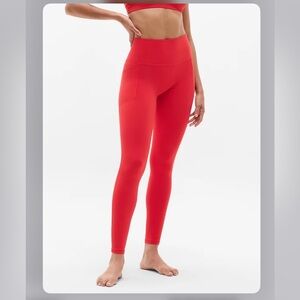 Athleta salutation stash red Leggings and vital bra set in Cardinal